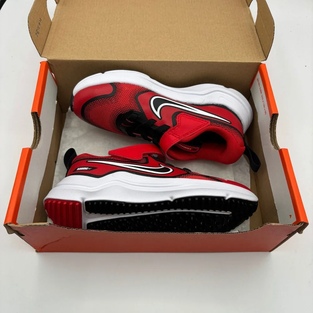 Nike Cosmic Runner Shoes Kids Size 11C University Red White Black HM4400-601